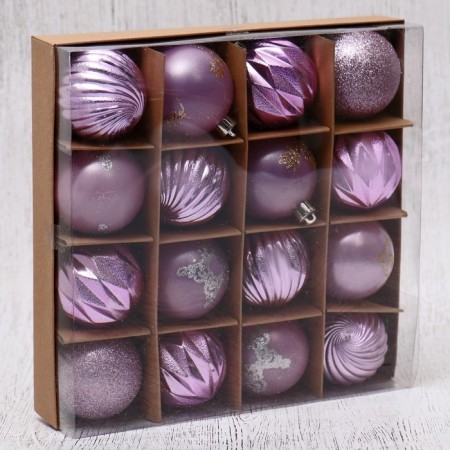 Set of balls plastic D-6 cm, 16 pcs "Patrice strips"-1