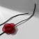 Choker "Tango" flower on threads, the color is red-black, 30cm