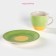Tea couple ceramic shares "sunflower", 2 items: a cup 200 ml, a saucer d = 14.5 cm, green color