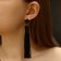 Earrings "Brushes" harmony, black color, l brush 8.5 cm