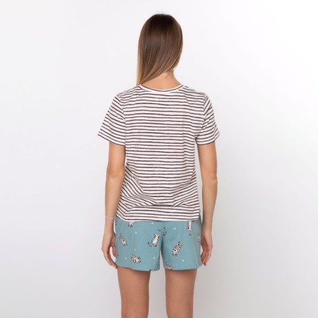 Female home set (T -shirt/shorts), brown color, size 44-5