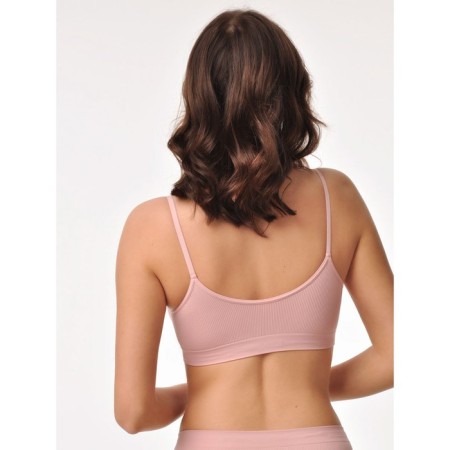 Female top on thin straps in the rubber Mirey Top V-Cutout Spala Stretta, size 44-46, pink color-5