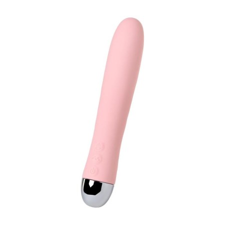 Vibrator with heating function and pulsating balls Fahrenneit, silicone, pink color, 19 cm-1