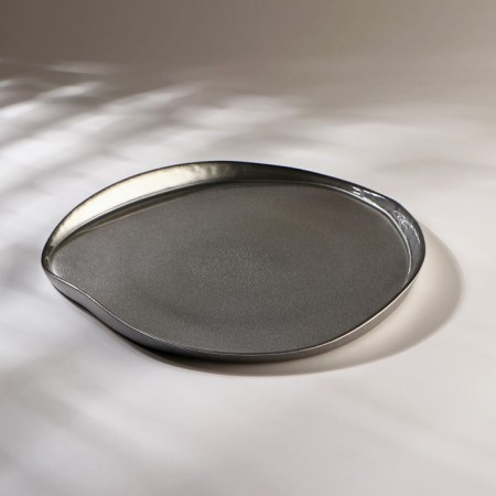 Dish with a side Trend, D = 28 cm, the color is gray-1