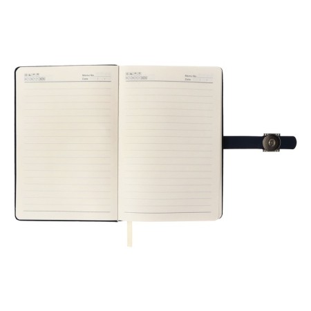 Organizer on the rings of A6+, 80 sheets, leatherette, with a stream, a line, with a handle, in a gift box, blue-7