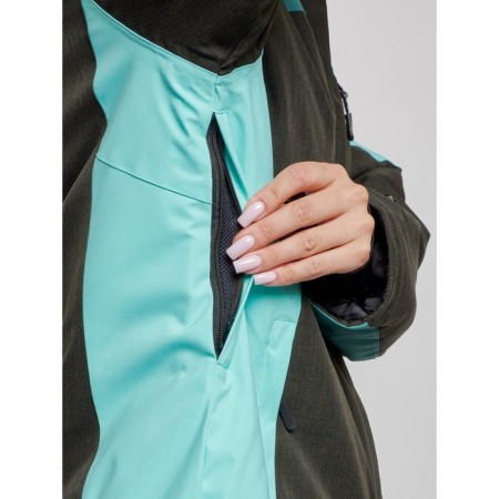 Ski jacket female winter, size 58, turquoise color-6
