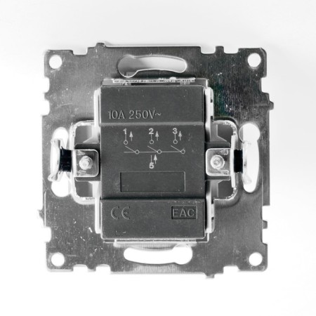 3-clavy switch (mechanism), 250V, 10A, Stekker series Catherine, silver GLS10-7108-03-5