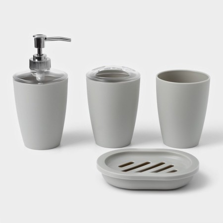 Set for the bathroom "Standard", 4 items: soap dispenser, soap dish, 2 glasses, 24 × 8 × 17 cm, color gray color