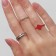Ring set 5 pieces "perfect fingers" pattern, red-silver color