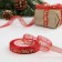 Kapron tape with embossing "Omela", 15 mm × 23 ± 1 m, red/gold color