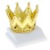 Award figure, “crown”, gold, plastic stand white, 9 x 9 x 9 cm.