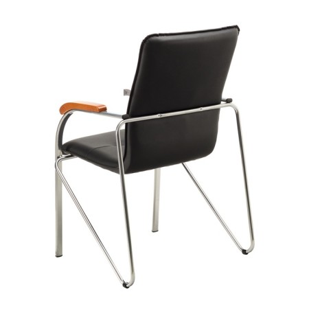 Samba eco -leather chair black, chrome paint-3