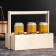 Carriage for 6 bottles with a wooden handle, 28x19x25cm, natural
