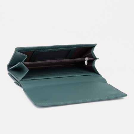 Women's wallet on magnets, green color-3
