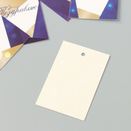 Cardboard Biro "Congratulations. Blue with gold" set of 10 pcs (5 types) 4x6 cm-3