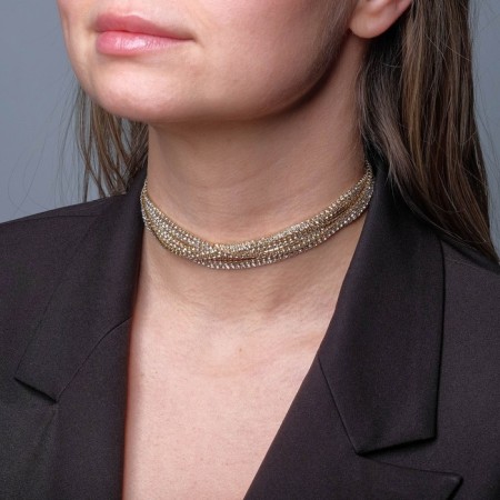 Choker "ice" is aristocratic, white color in gold, 30 cm