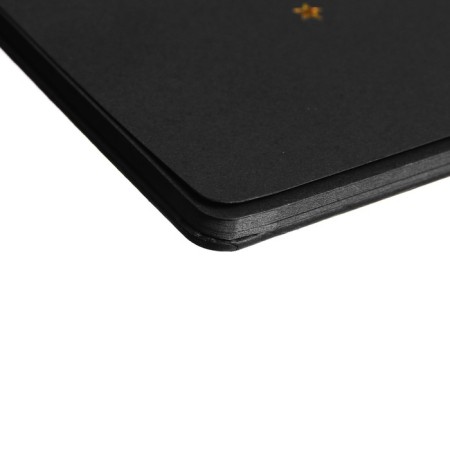 A5 sketchbook, 30 black sheets on the crest, "Moon", solid substrate, density 110 gr., Mix-3