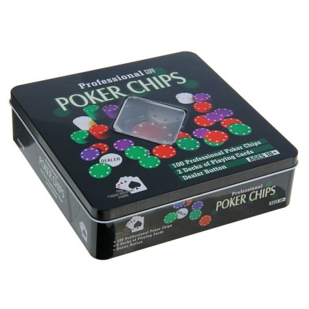 Poker, set for the game (maps 2 decks, chips 100 pcs.), Without a face value 20 x 20 cm-3