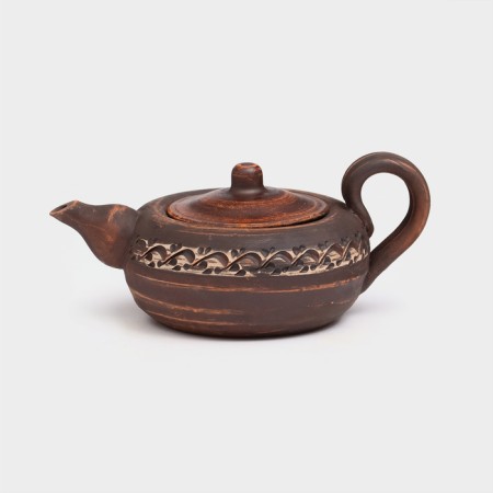 Teapot for brewing "Altai", Angob, red clay, 0.5 liters-1