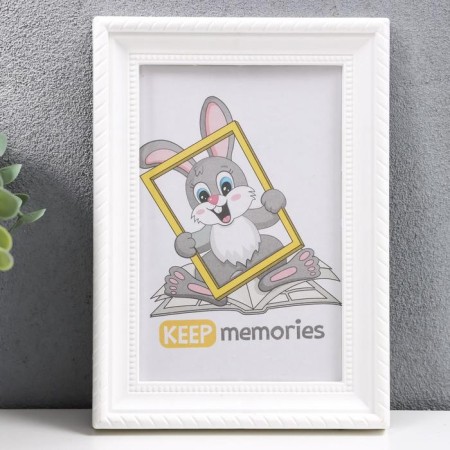 Photo frame plastic L-1 10x15 cm white (plastic screen)