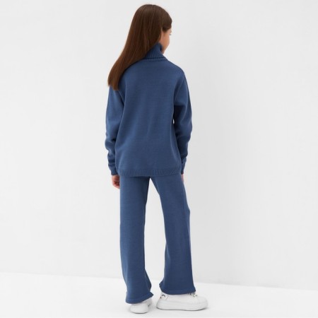 Knitted children's suit (sweater and trousers) minku, blue color, height 110 cm-3