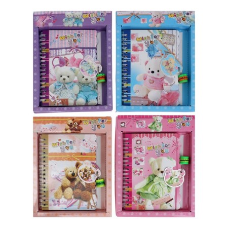 Notebook in a gift box, on a lock, A6, 50 sheets, line "Bear", mix