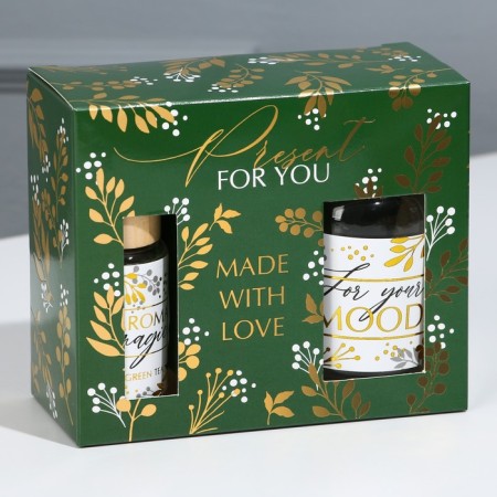 Set Aromadiffuser 30 ml and a vase 125 ml “For You”, aroma green tea-7