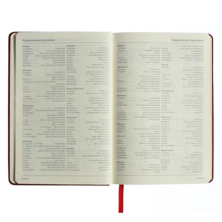 Diary of Leduced A5, 160 sheets MEGAPOLIS VELVET, solid cover, artificial leather, lies, on an elastic band, tinted block 70 g/m2, red-10