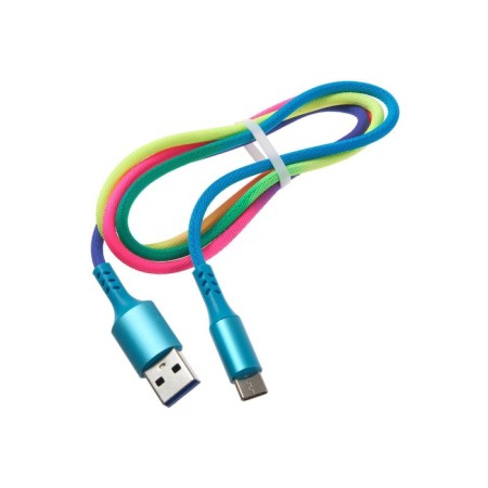 Cable Luazon, Type -C - USB, 2 A, 0.9 m, nylon braid, multi -colored-6