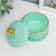 Casket Glass "Rombs and Dome" Mint with gold 11x8.5x8.5 cm