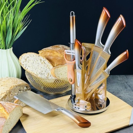 Lenardi knife set, on a stand, 9 items-1