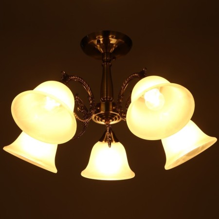 Economic Service Chandelier "Classic" 5x60W E27 bronze 66x66x36 cm-2