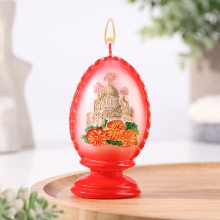 Figure candle Small "Easter egg with the temple", 5.5x9 cm, 95 gr mix