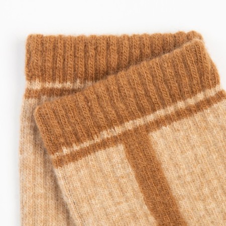 Men's socks with a camel fluff, beige/red trace, size 44-46-1