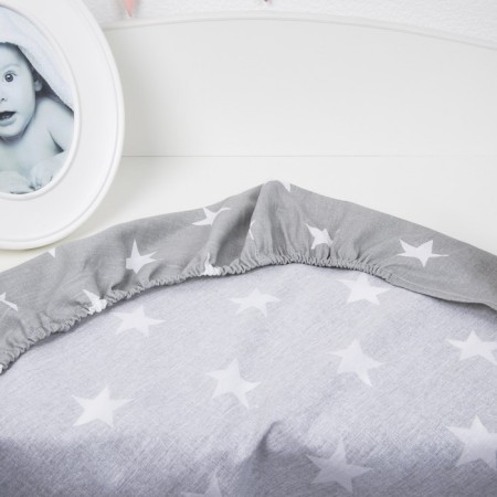 Sheet on the elastic band "Stars on the gray", size 60x120 cm-4