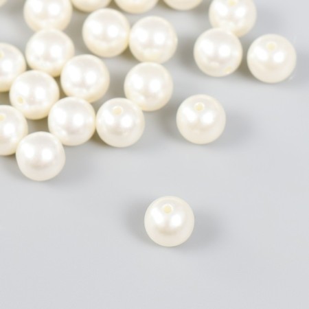 Set of beads "needlework" plastic, diameter 10 mm, 25 g, milk