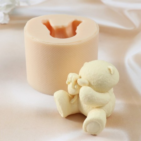 Silicone Mold "Bear with Hare" silicone 5.8x7x6.5 cm-3