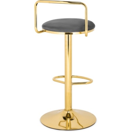 Baric chair Lusia metal/velor, gold/gray 38x40x84 cm-3