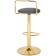 Baric chair Lusia metal/velor, gold/gray 38x40x84 cm