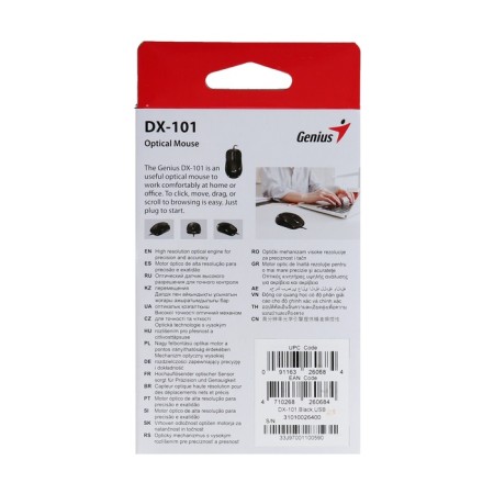 Genius DX-101 mouse, wired, optical, 1200 dpi, USB, black-8