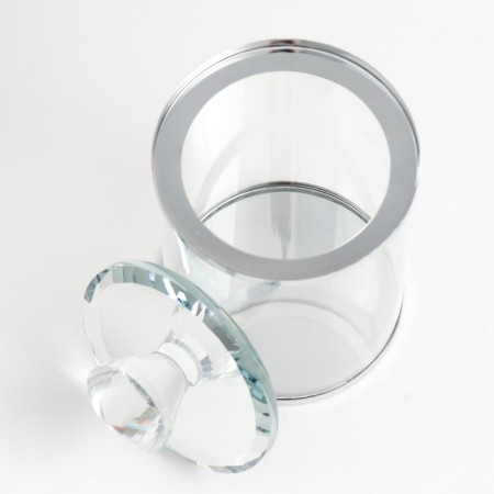Casket glass with a metal rim "Crystalik" 10x10x17.5 cm-2
