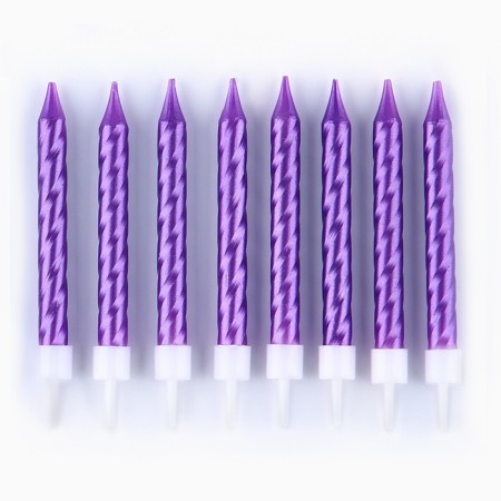 Candles for the cake, purple, 8 pcs.-2
