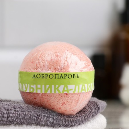A bomb for a bath with sea salt "strawberries - lime" 110 g of Dobroparov