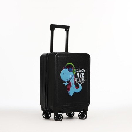 Small 18 suitcase, lightning department, 4 wheels, black color-1