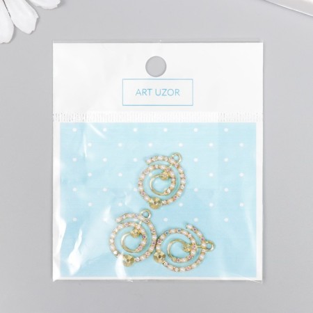 Decor for creativity metal, rhinestones "Infinity" gold 2.2x1.6 cm-3