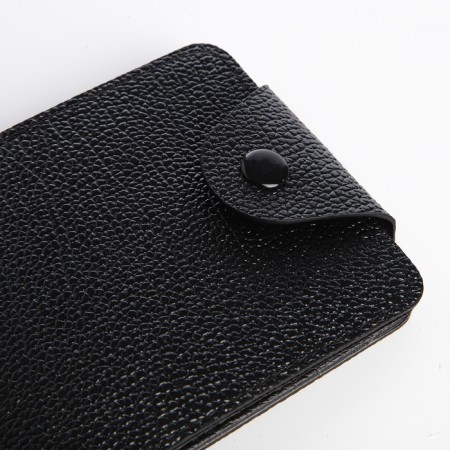 Women's wallet on the button, black color-2