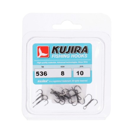 Triple hooks Kujira 536, color BN, No. 8, 10 pcs.