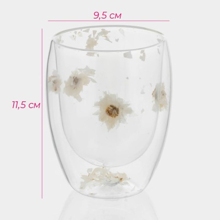A set of glasses with double walls "Sukhotzet", 350 ml, 9.5x1.5 cm, 2 pcs-2