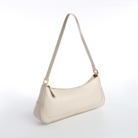 Bag Women's Baget with a zipper, white color-2