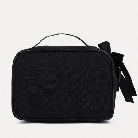 Cosmetic bag with a zipper, with a lining, black color-1